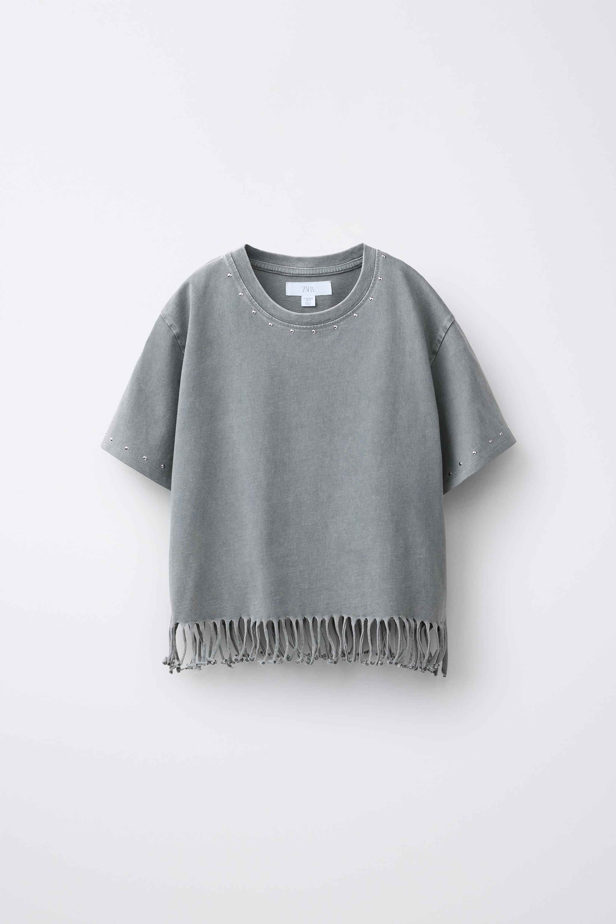 FRINGE AND STUDS T-SHIRT
